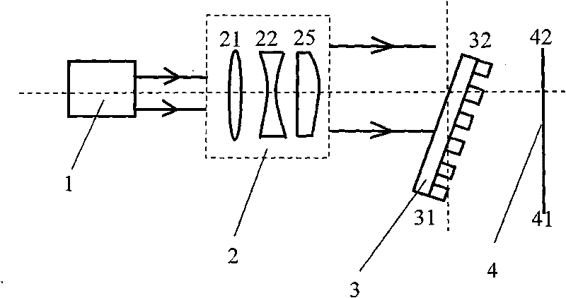 Device for producing triangular fiber grating