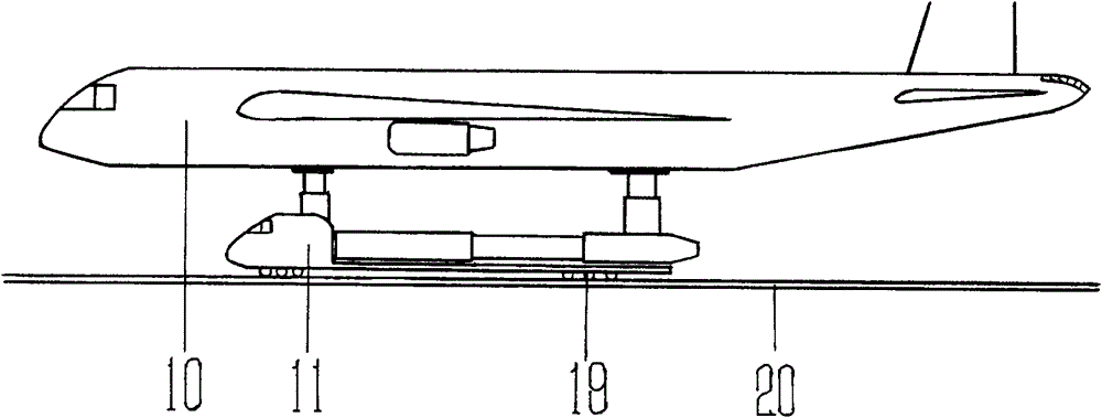 The land-based rail ejection locomotive that replaces the landing gear is used to fly the aircraft's airport station