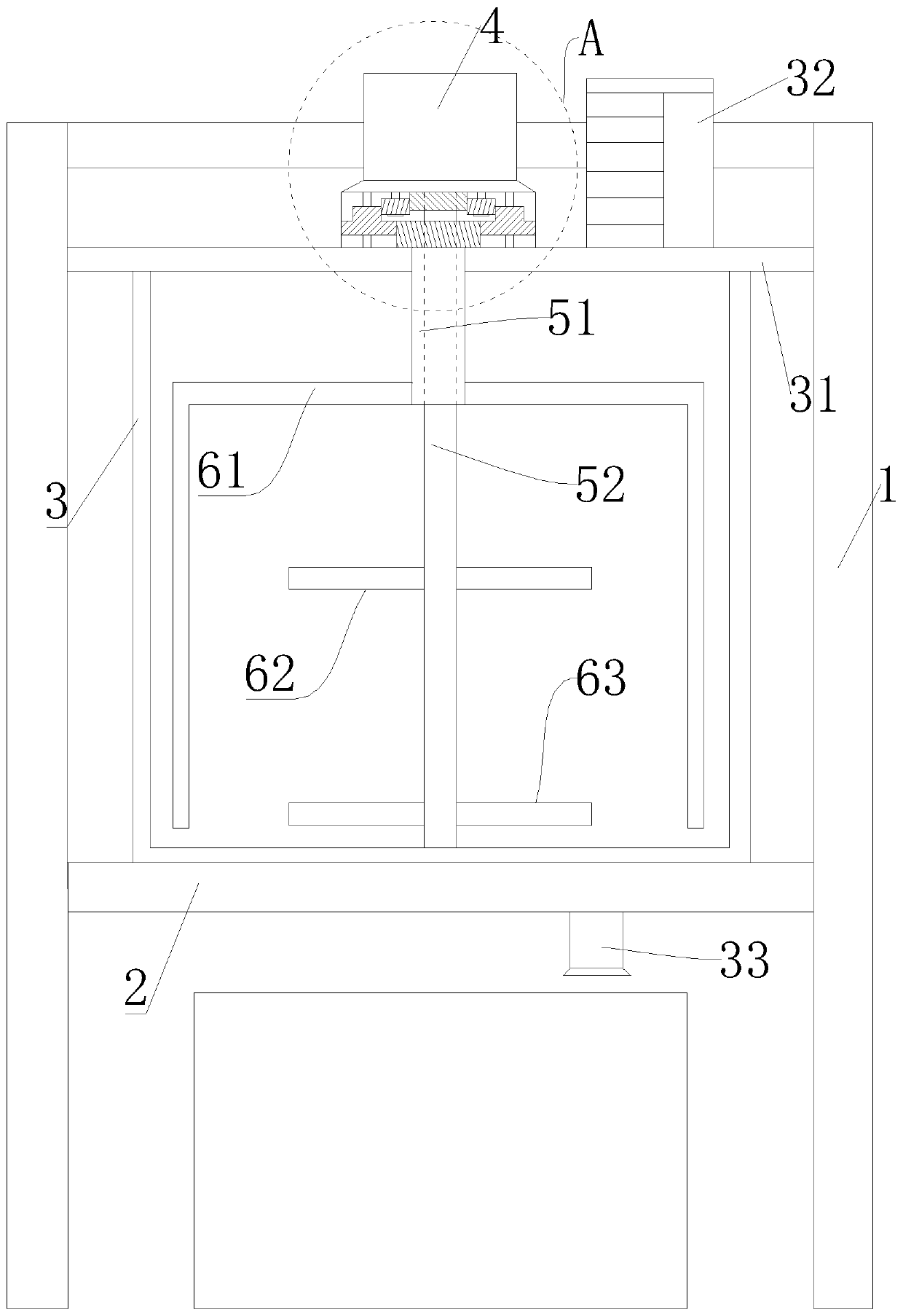 Bidirectional stirring device for wood industry glue