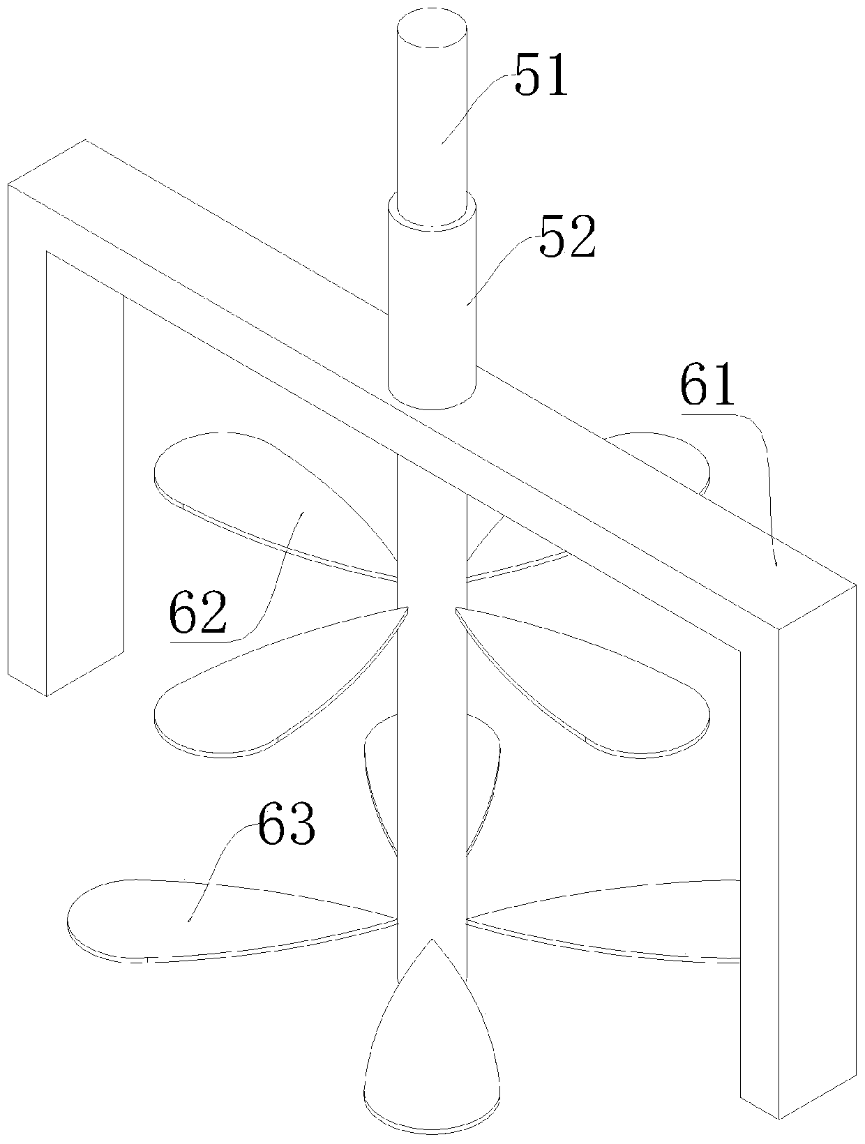 Bidirectional stirring device for wood industry glue