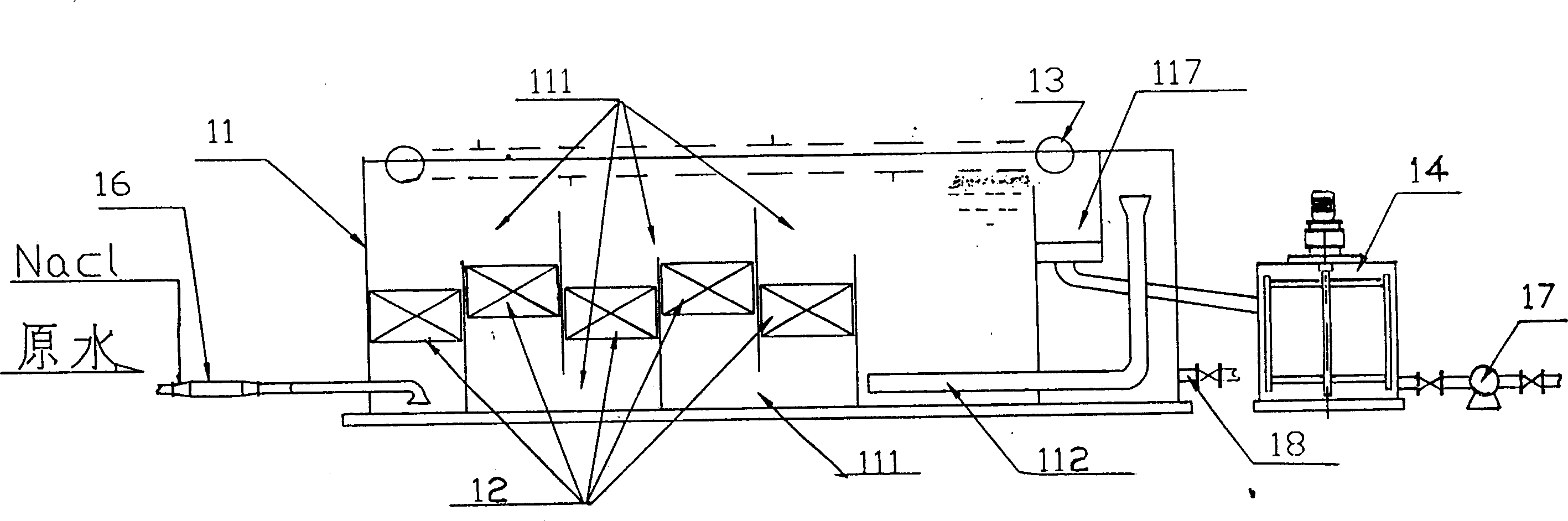 Comprehensive air floating system for pressure dissolution electrolysis