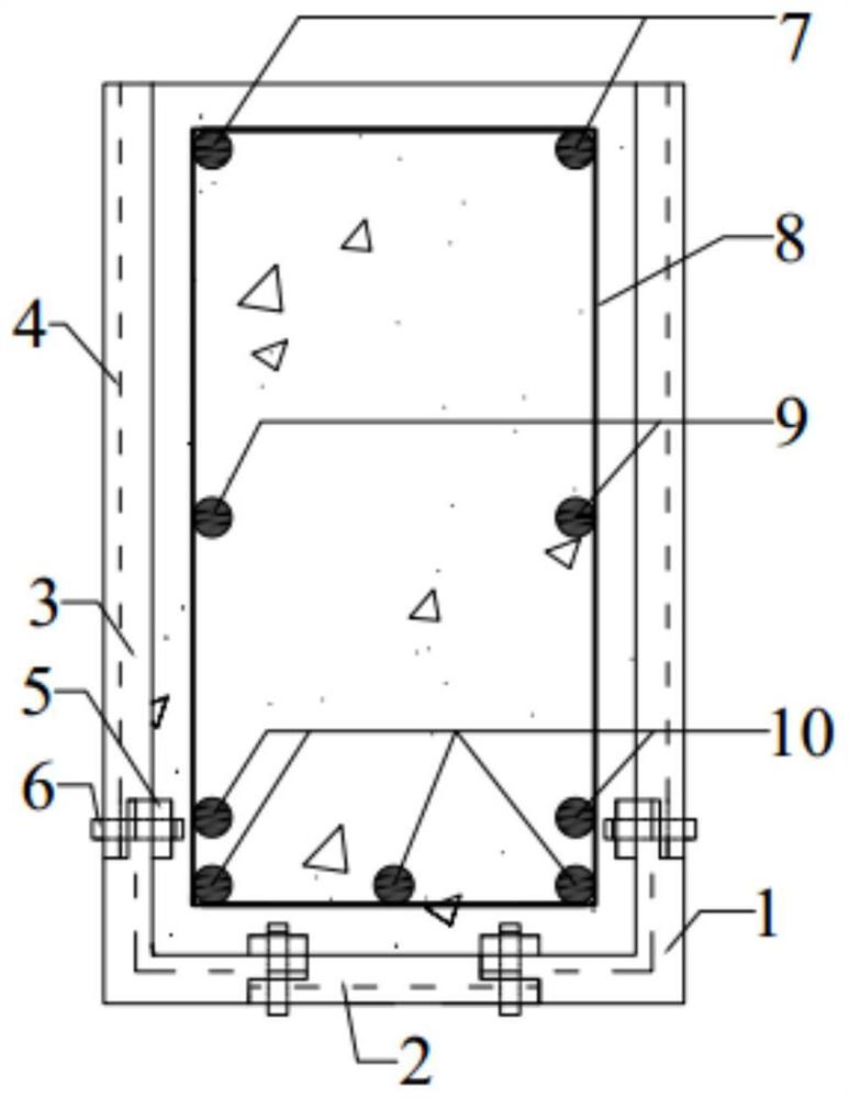 A kind of assembled permanent formwork laminated FRP bar seawater sea sand recycled concrete beam and its manufacturing method