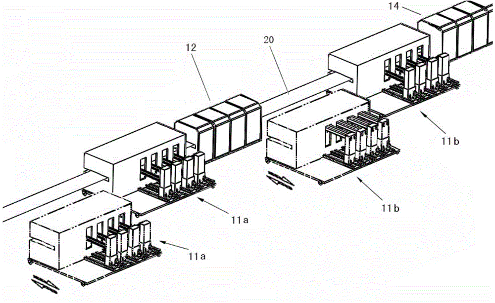 Continuous powder coating production equipment of metal coils and plates and production method thereof