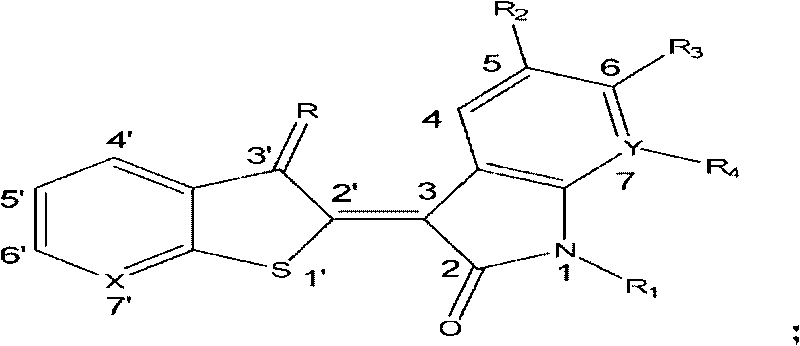 1'-thio-aza indirubin compound, application and preparation method thereof