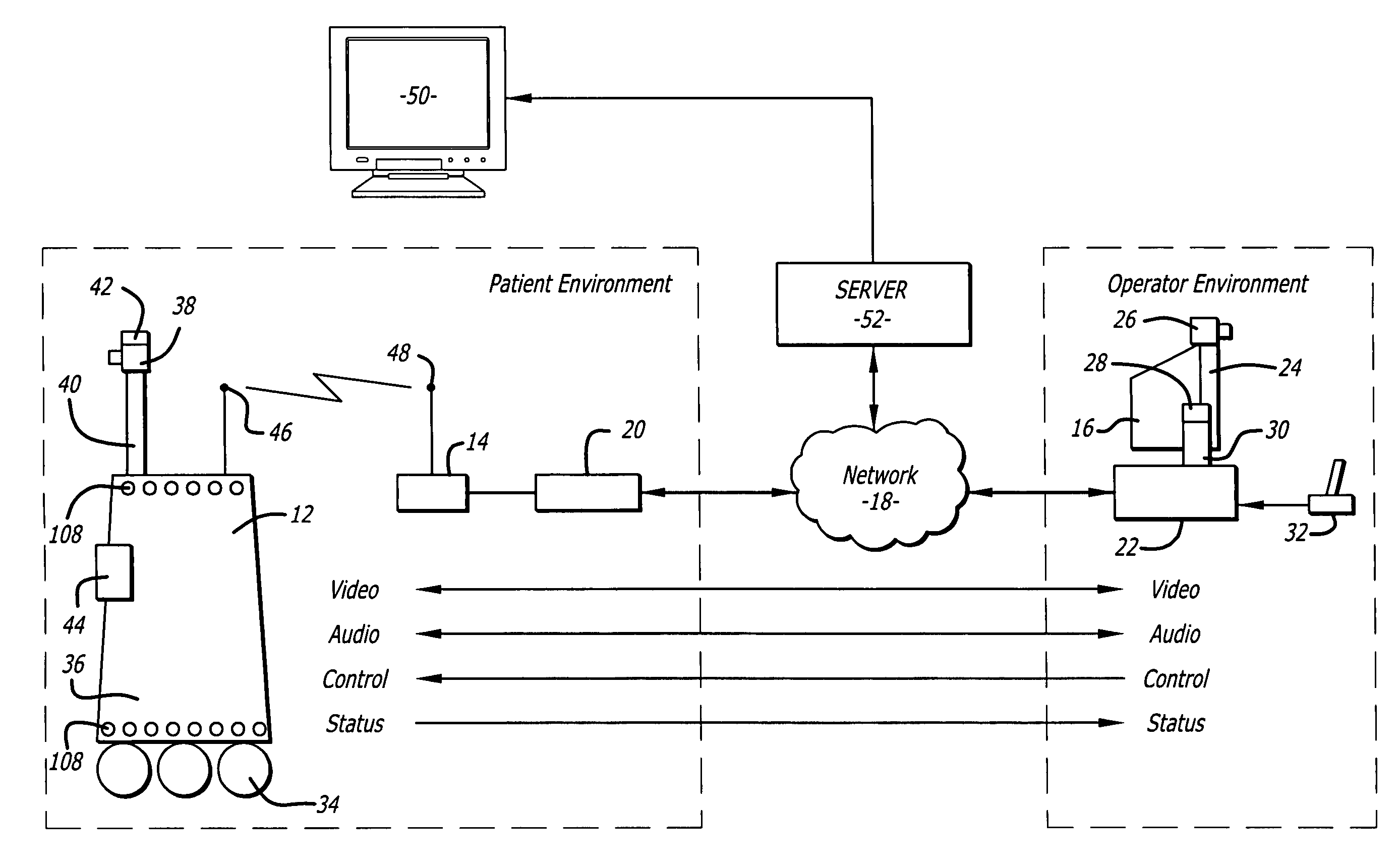 Remote presence display through remotely controlled robot