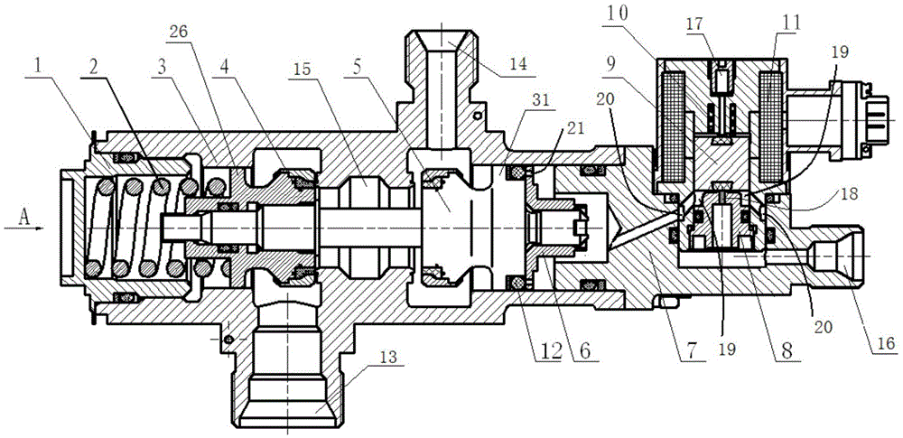 Electromagnetic pilot pneumatic-control two-position three-way valve