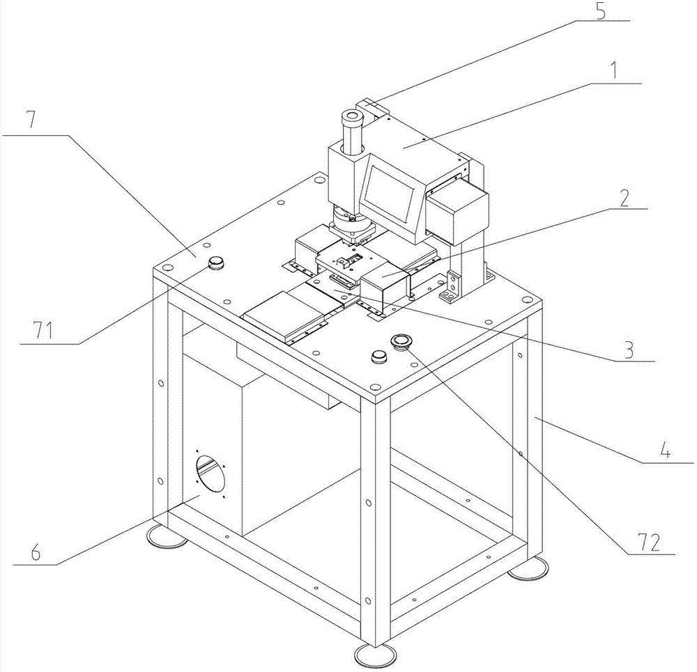 Press head laminating device for laminating casing of MP3 (Moving Picture Experts Group Audio Layer-3) product