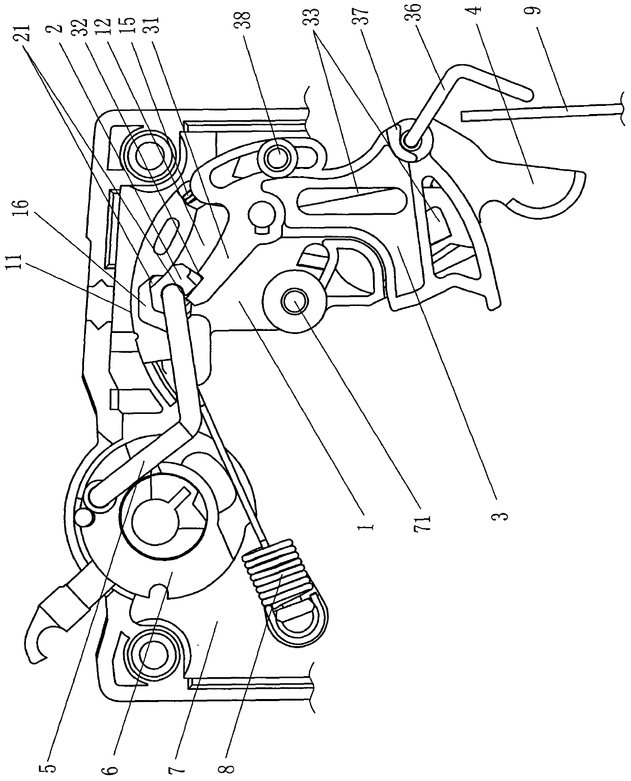 Operating mechanism of miniature circuit breaker