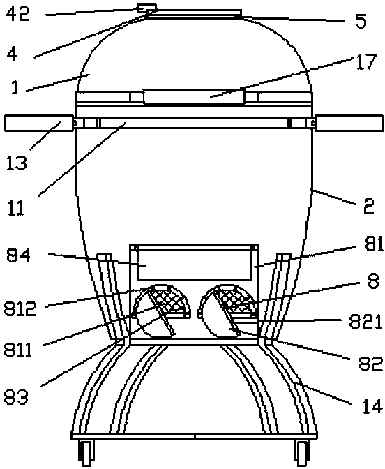 Ceramic barbecue furnace