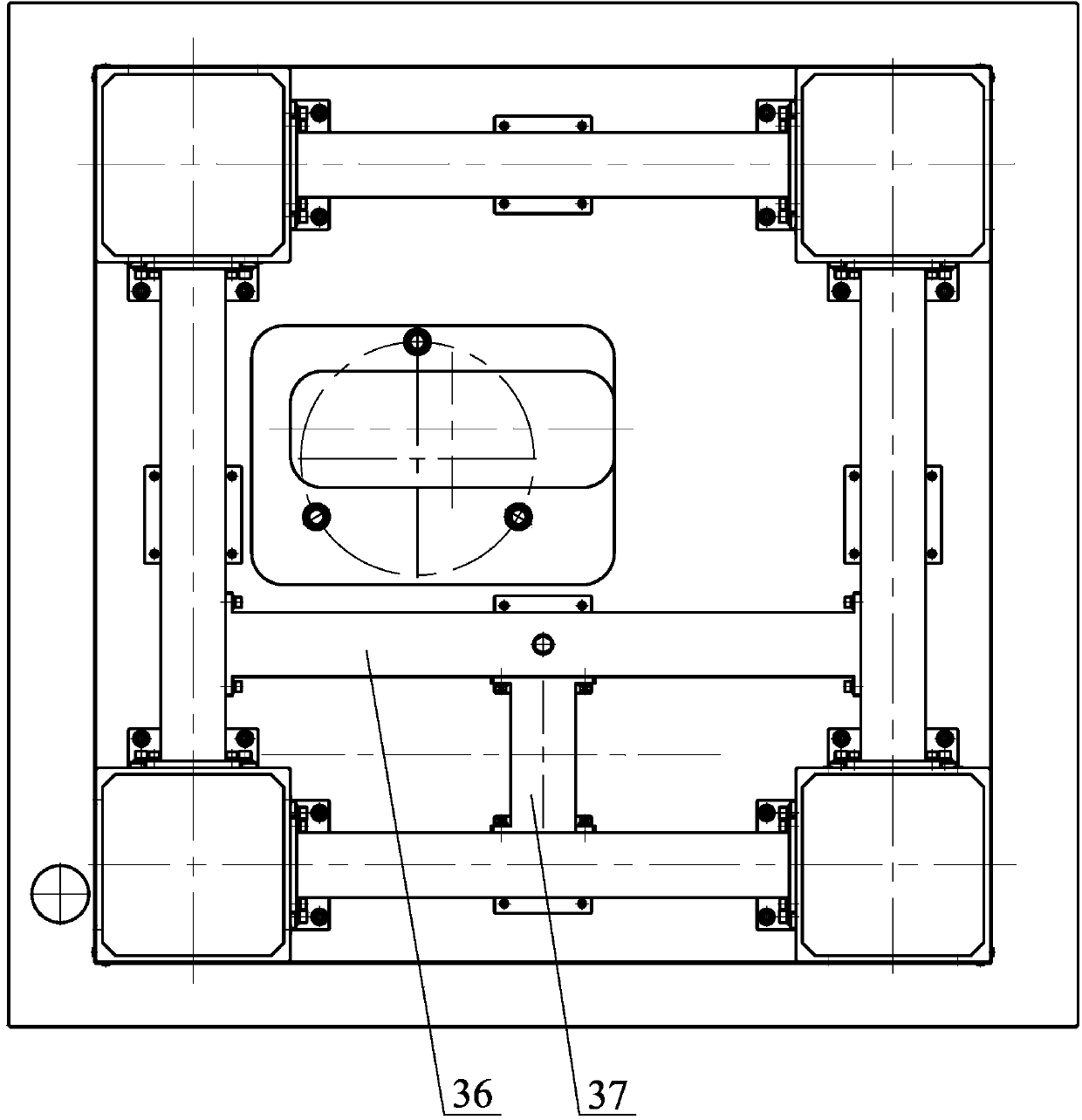 Multi-adjustable-support vibration isolation platform device for large-caliber crystal microdefect repairing device