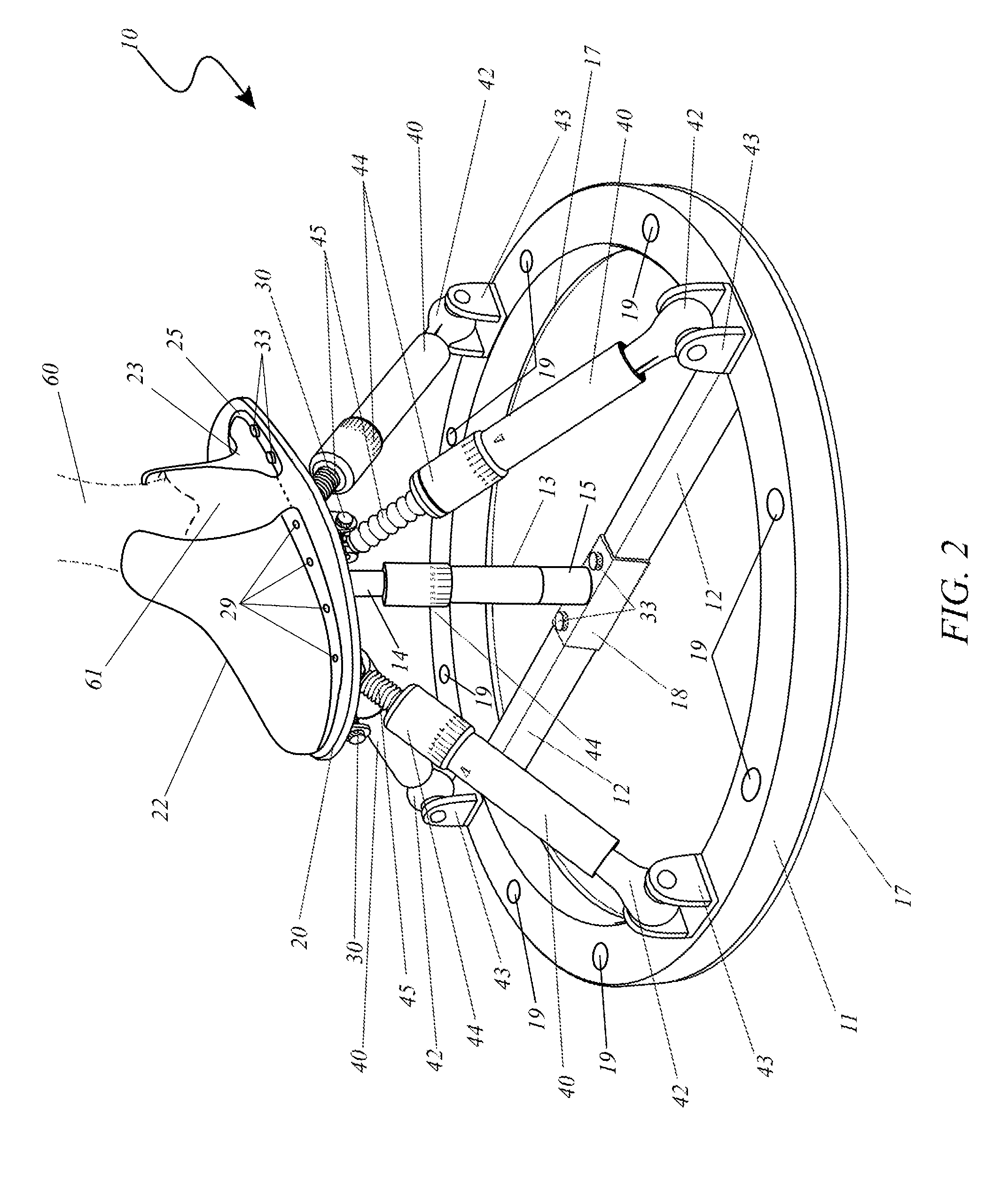 Shock absorber ankle exercise device