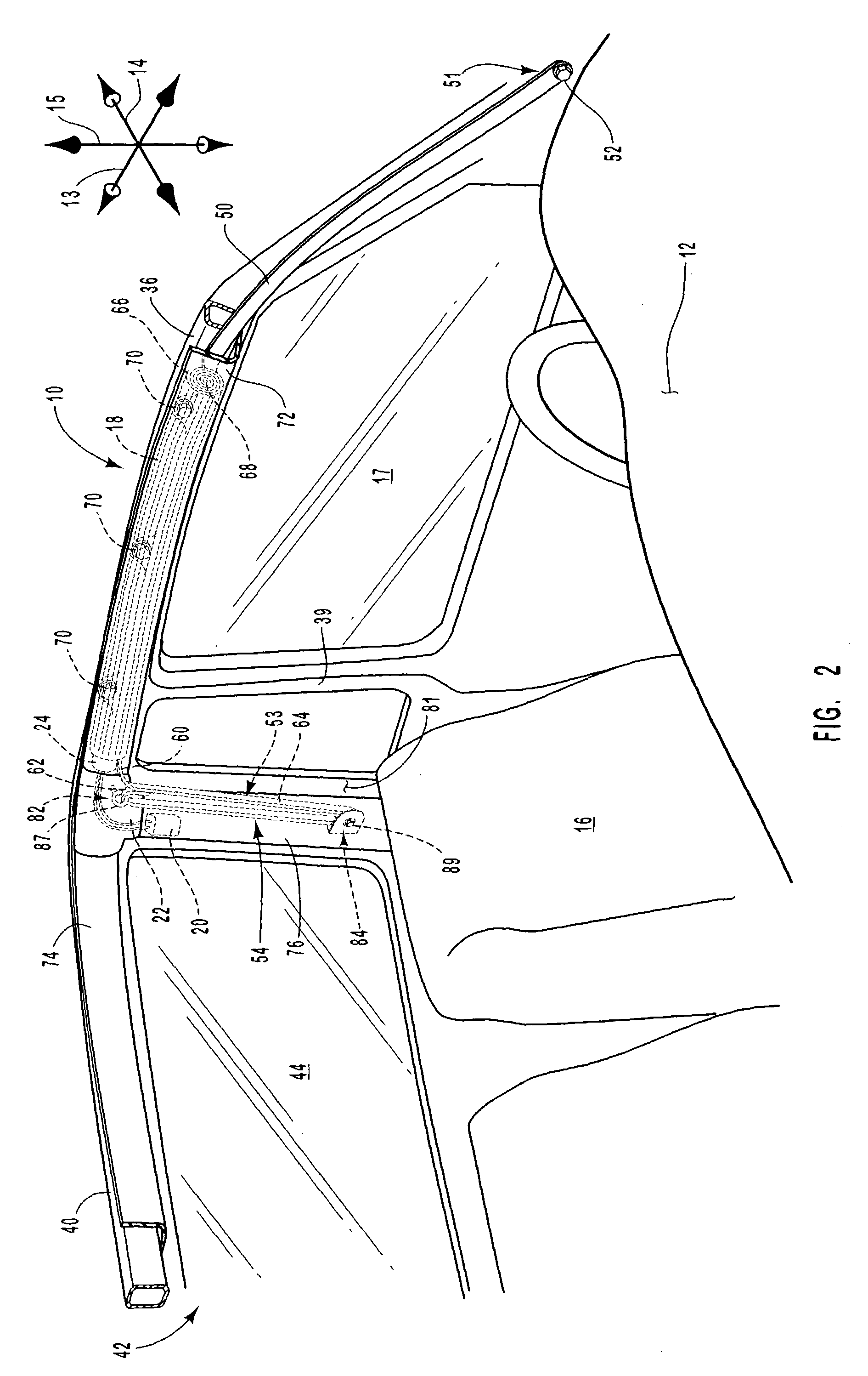 Compact tethering system and method for an inflatable curtain