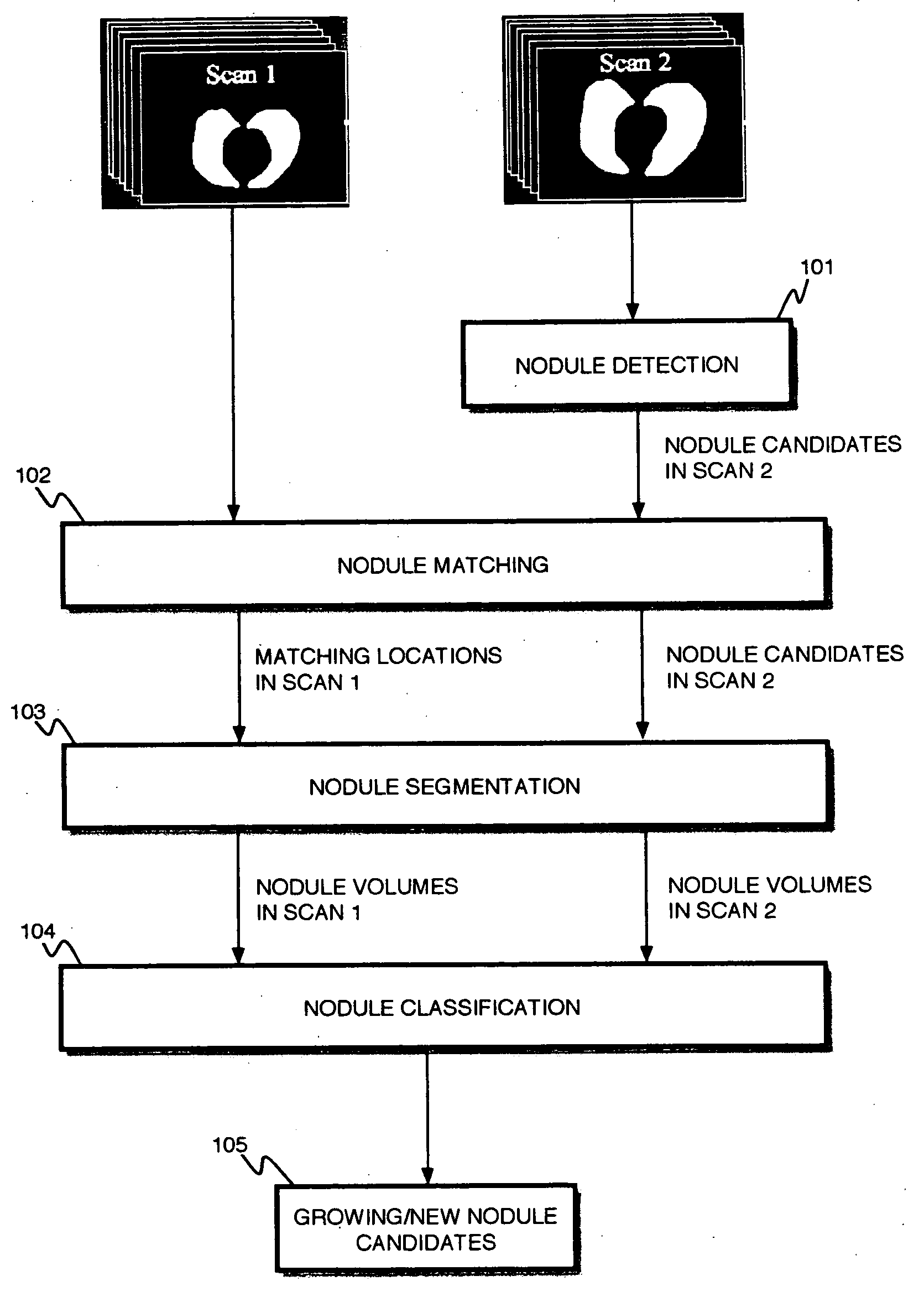 Automatic detection of growing nodules