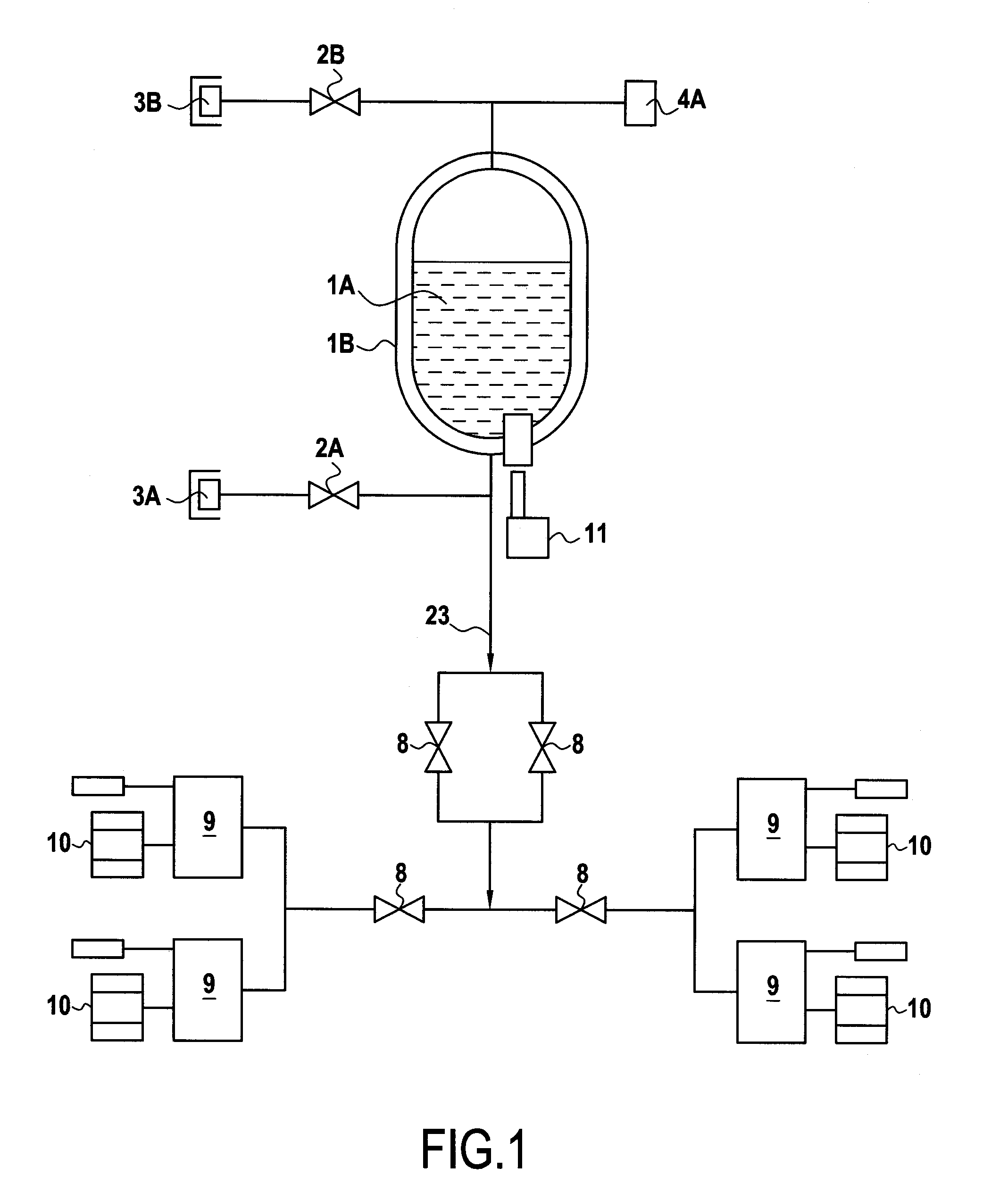 Cryogenic liquid storage system for a spacecraft