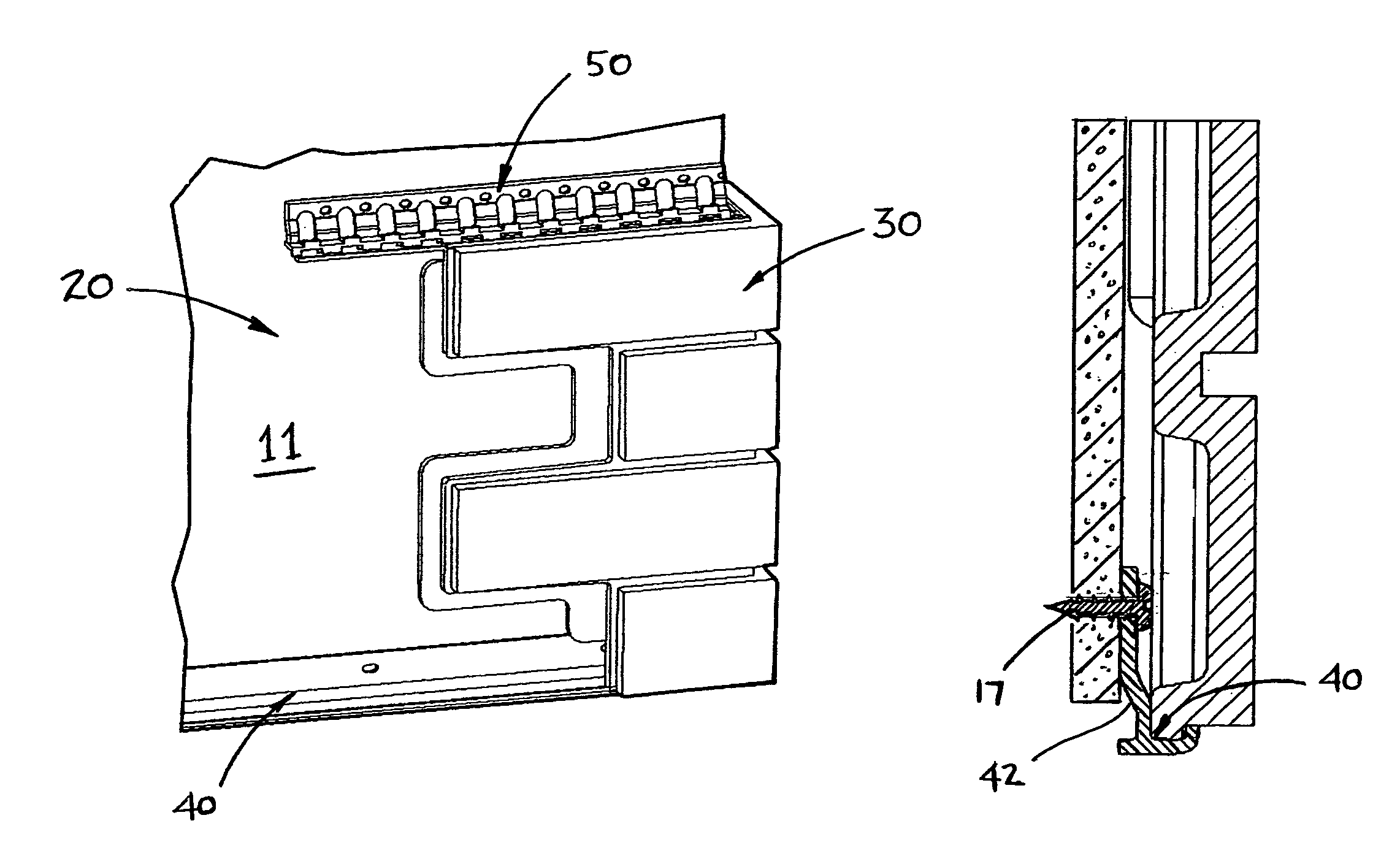 Faux brick with suspension system