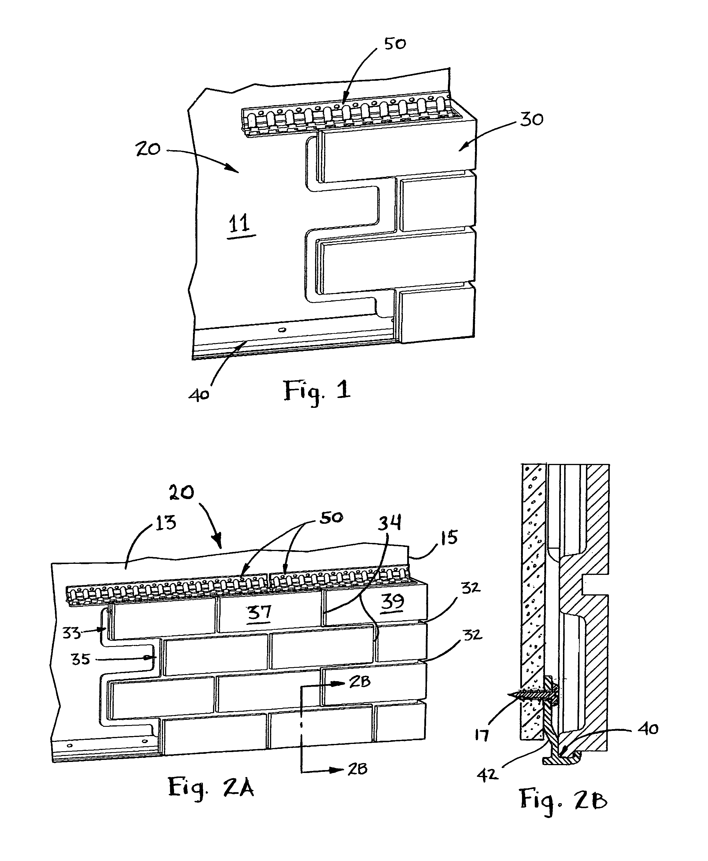 Faux brick with suspension system