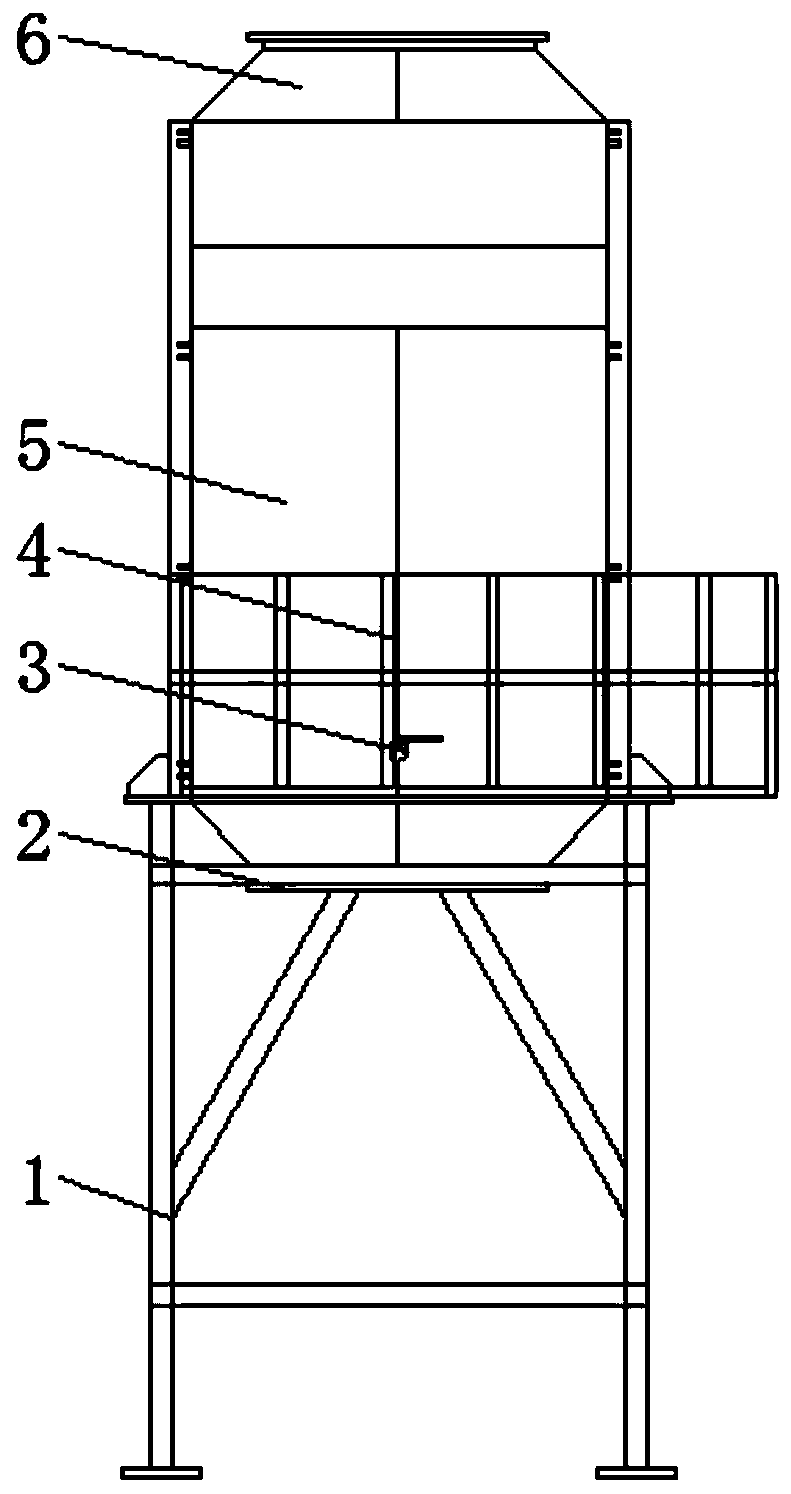 Vertical photocatalytic oxidation device with drainage water discharge function