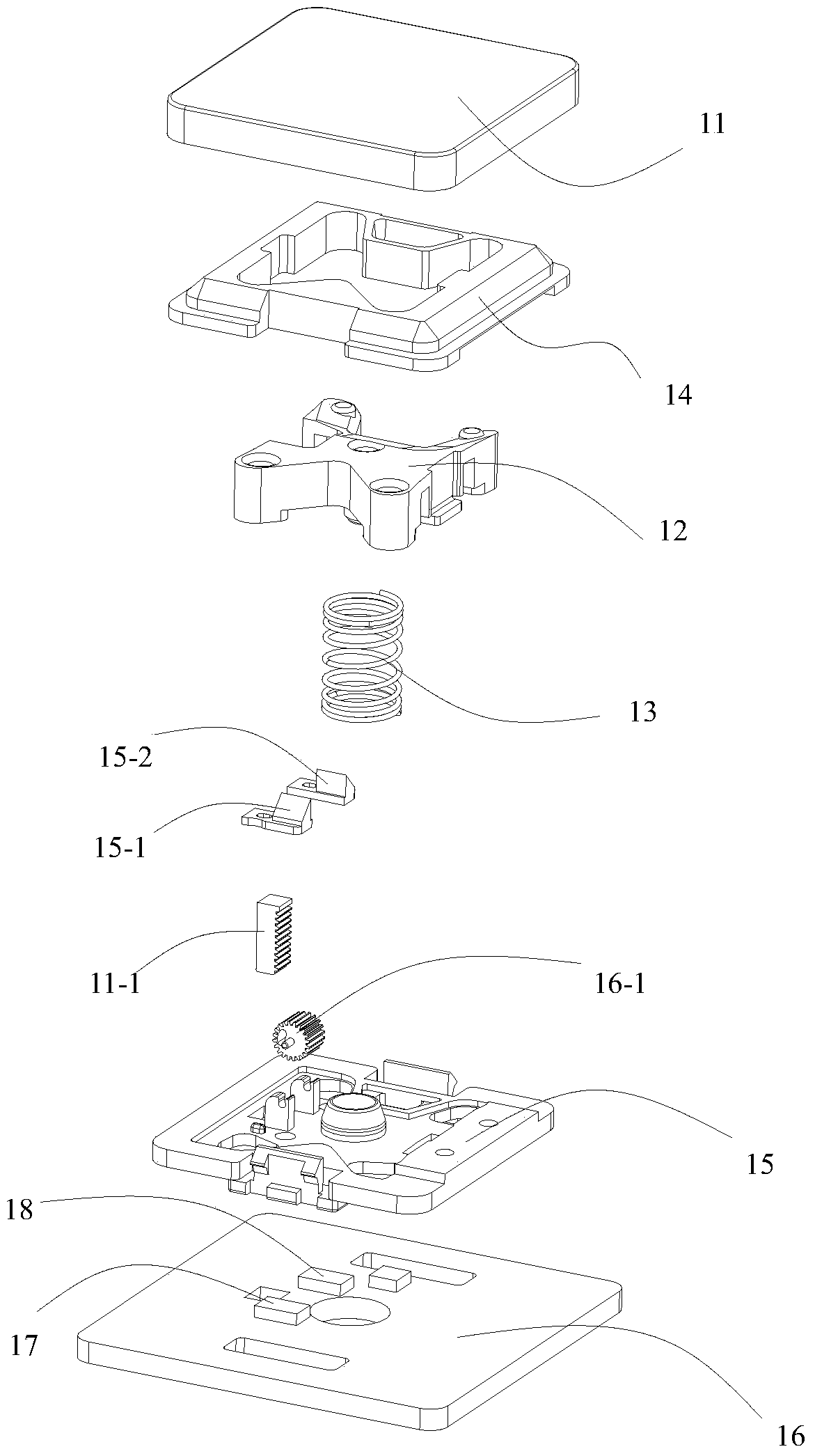 An ultra-thin optical reflective input device switch module with tooth structure