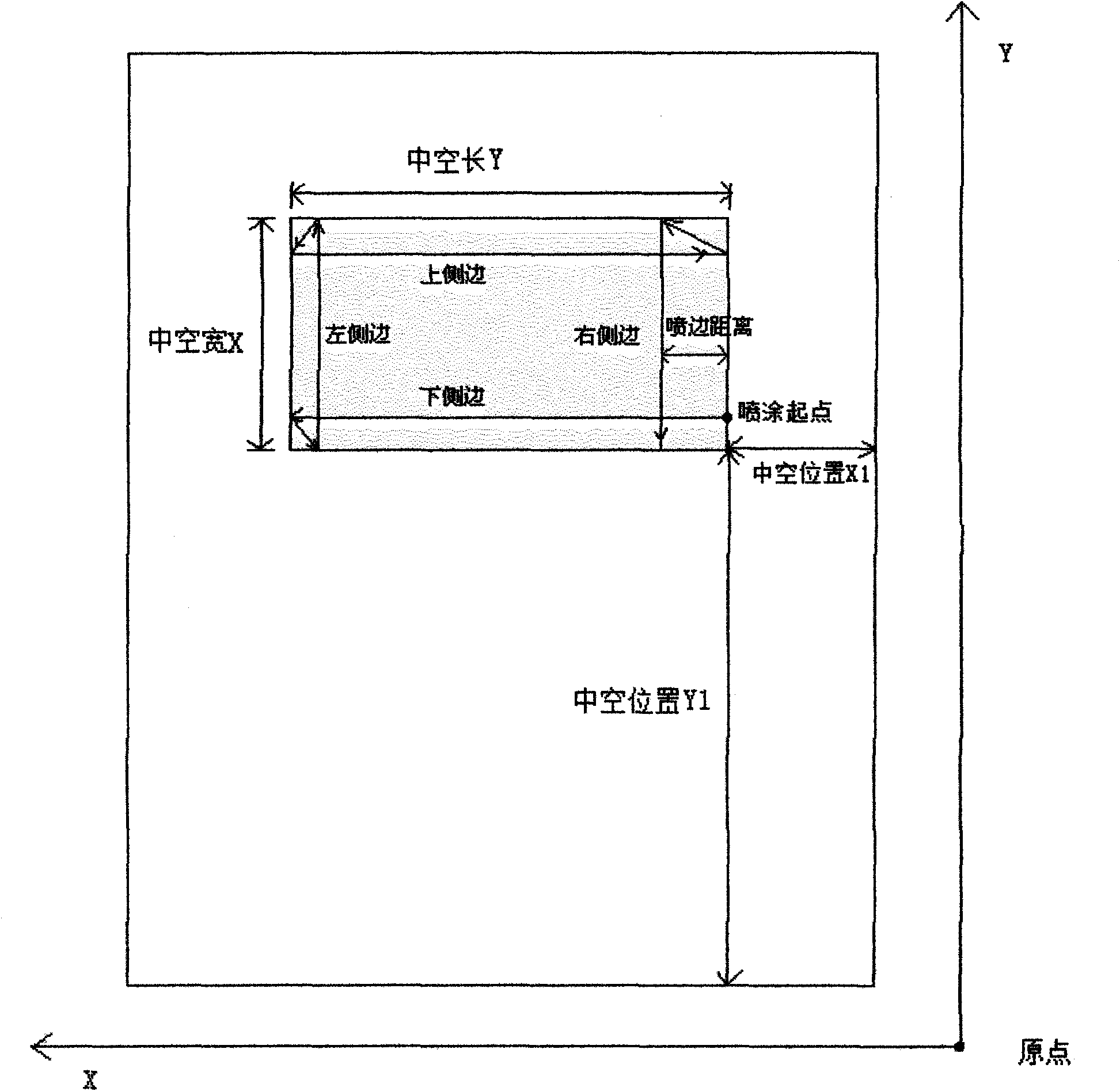 Numerical control spraying device for spraying flat plates