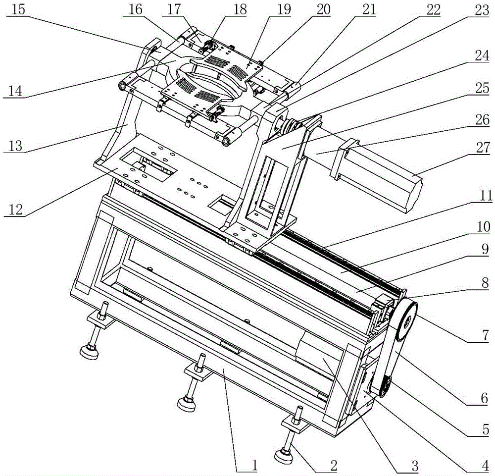 Middle roll-over table of automatic stamping mechanical hand