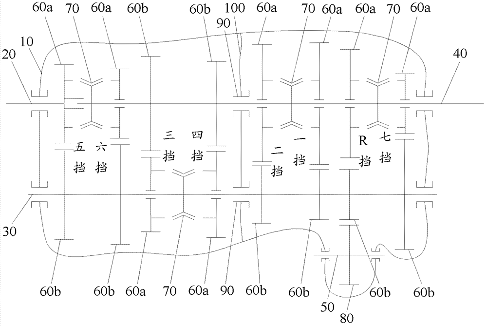 Seven-gear transmission