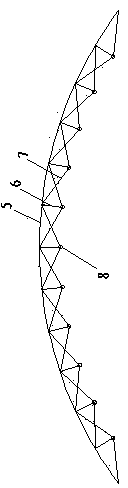 Concave cable-arch structure