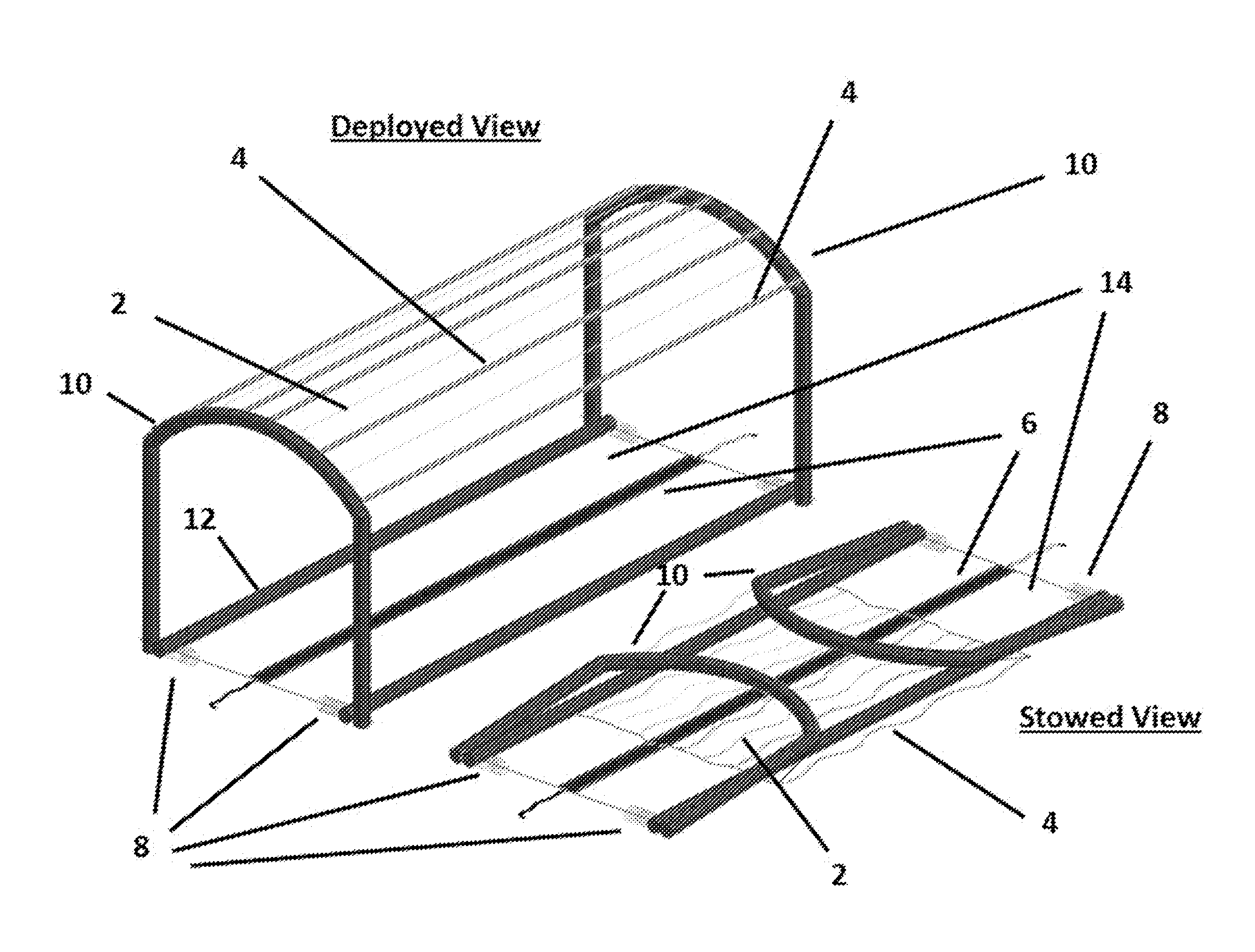 Stretched Fresnel Lens Solar Concentrator for Space Power, with Cords, Fibers, or Wires Strengthening the Stretched Lens