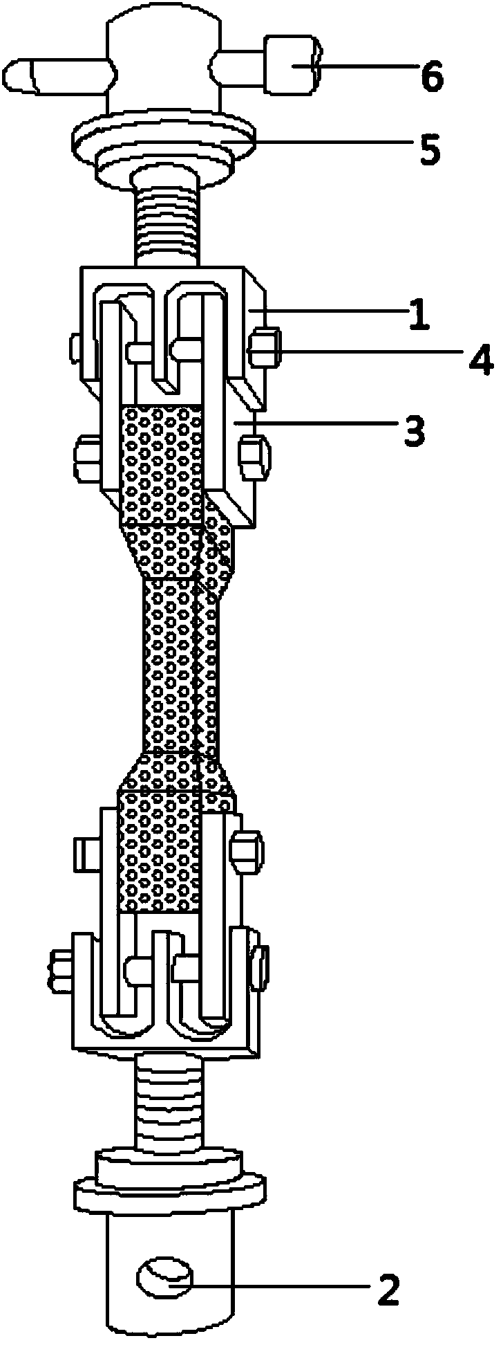 Foamed aluminum tension detection fixture