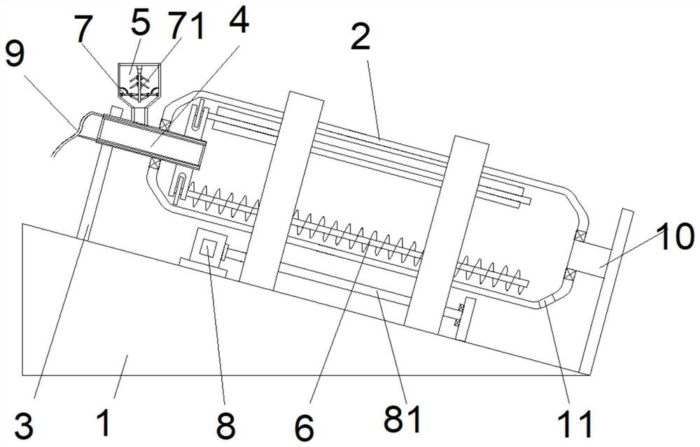 Intermittent comburent rotary kiln for garbage incineration treatment