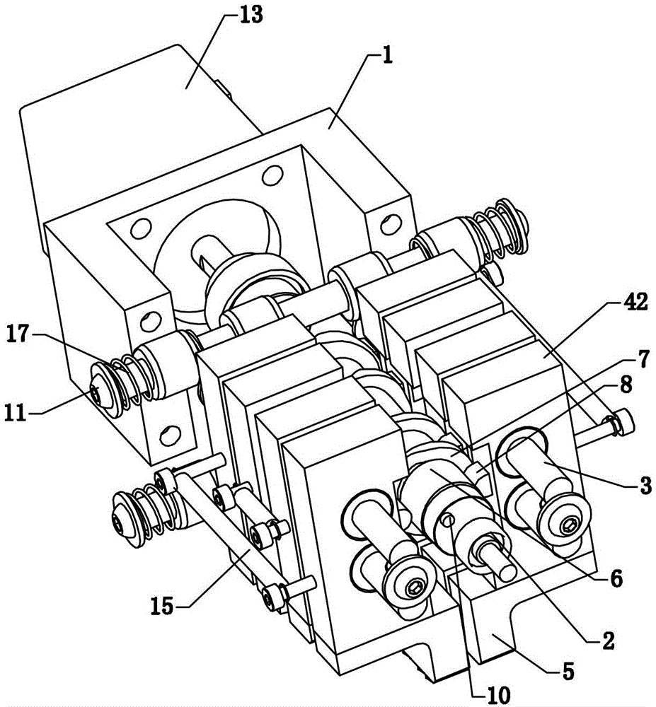 Variable-spacing picking and placing device