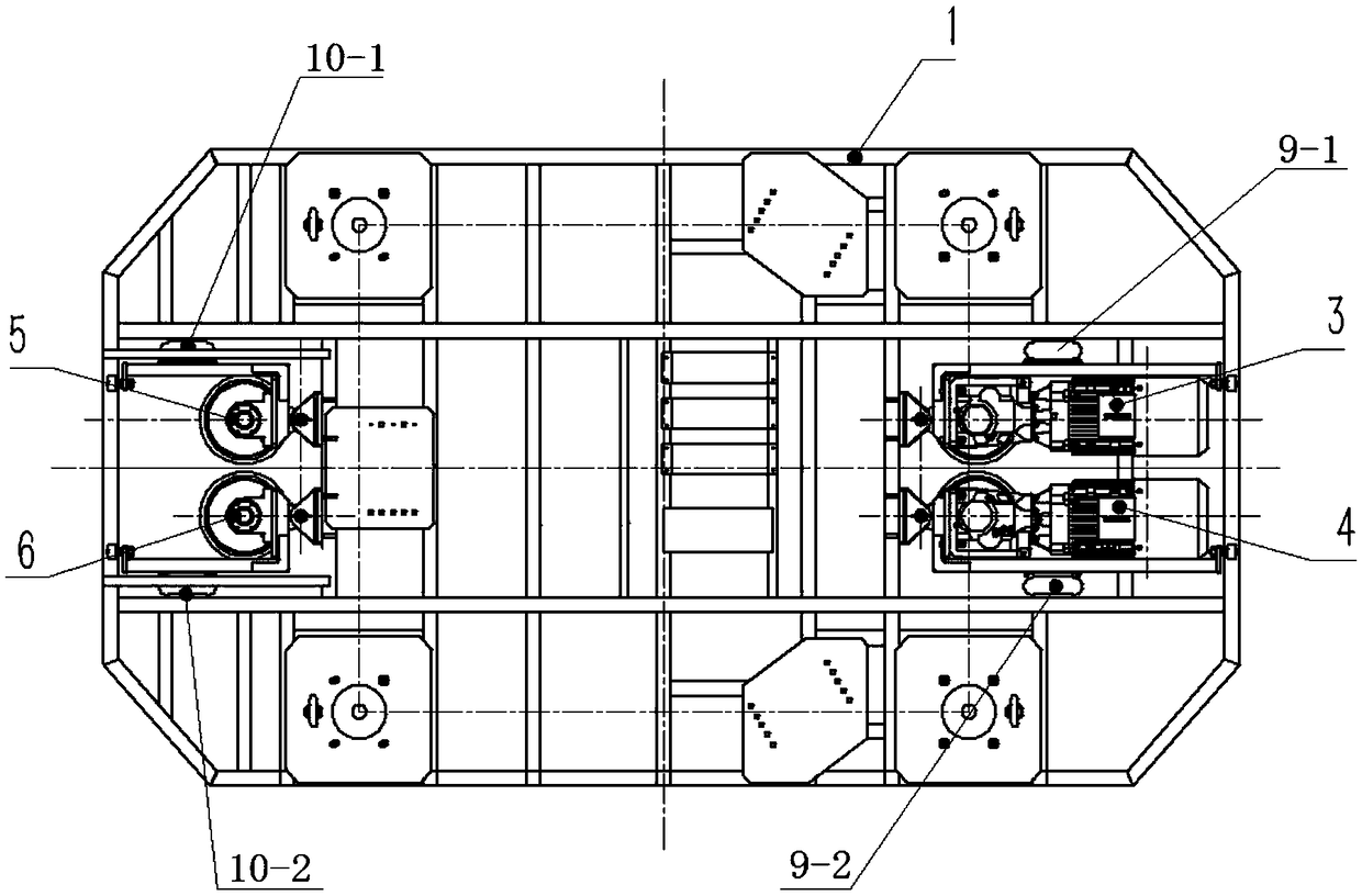 Shock absorber chassis and a sightseeing vehicle composed of the shock absorber chassis and the sightseeing vehicle