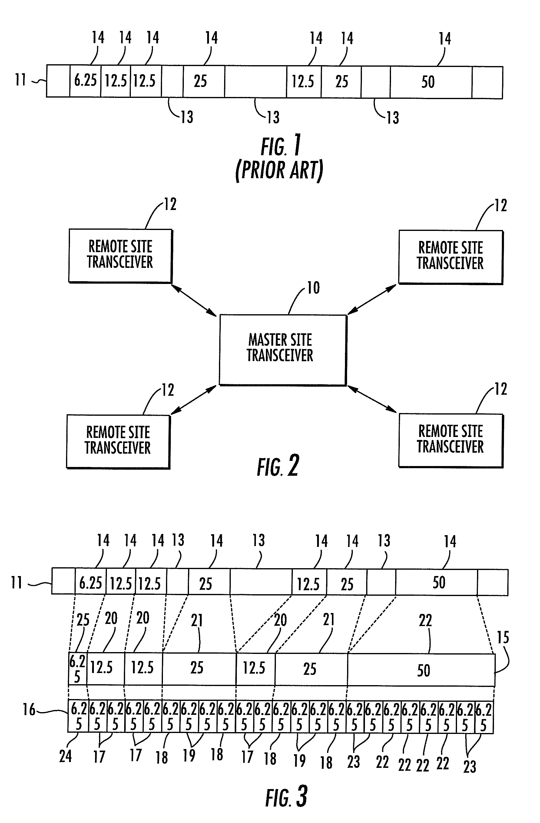 Spectral reuse transceiver-based aggregation of disjoint, relatively narrow bandwidth (voice) channel segments of radio spectrum for wideband RF communication applications