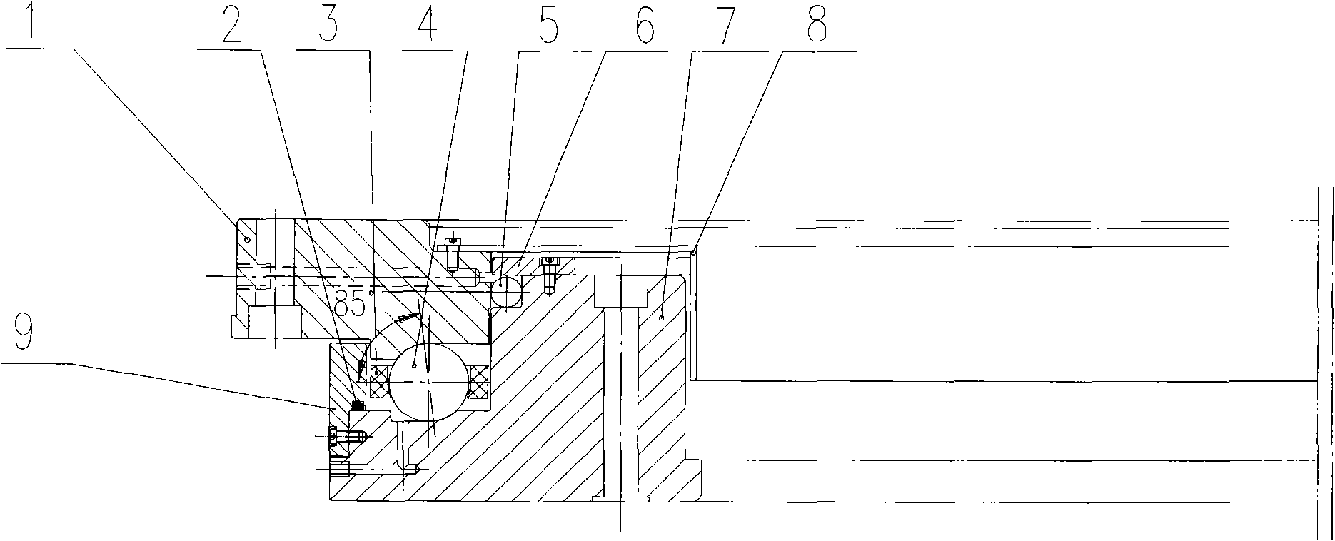 Turntable bearing for large-size celestial observation device