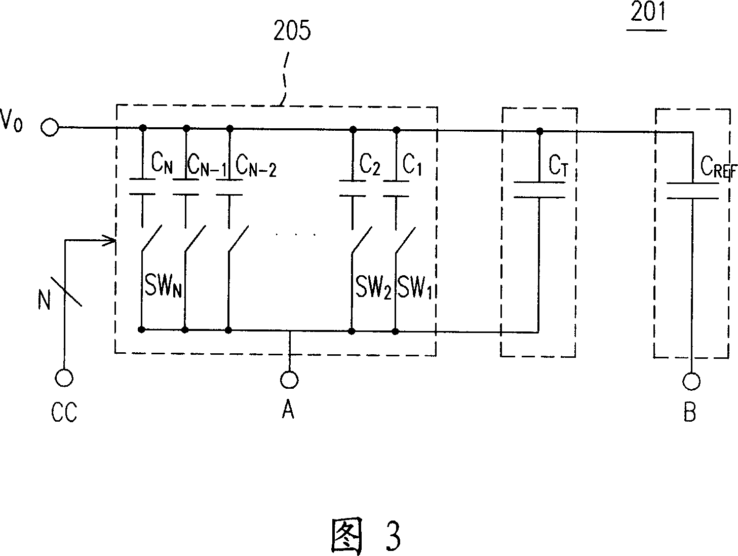 Self-correcting circuit for mismatch capacity