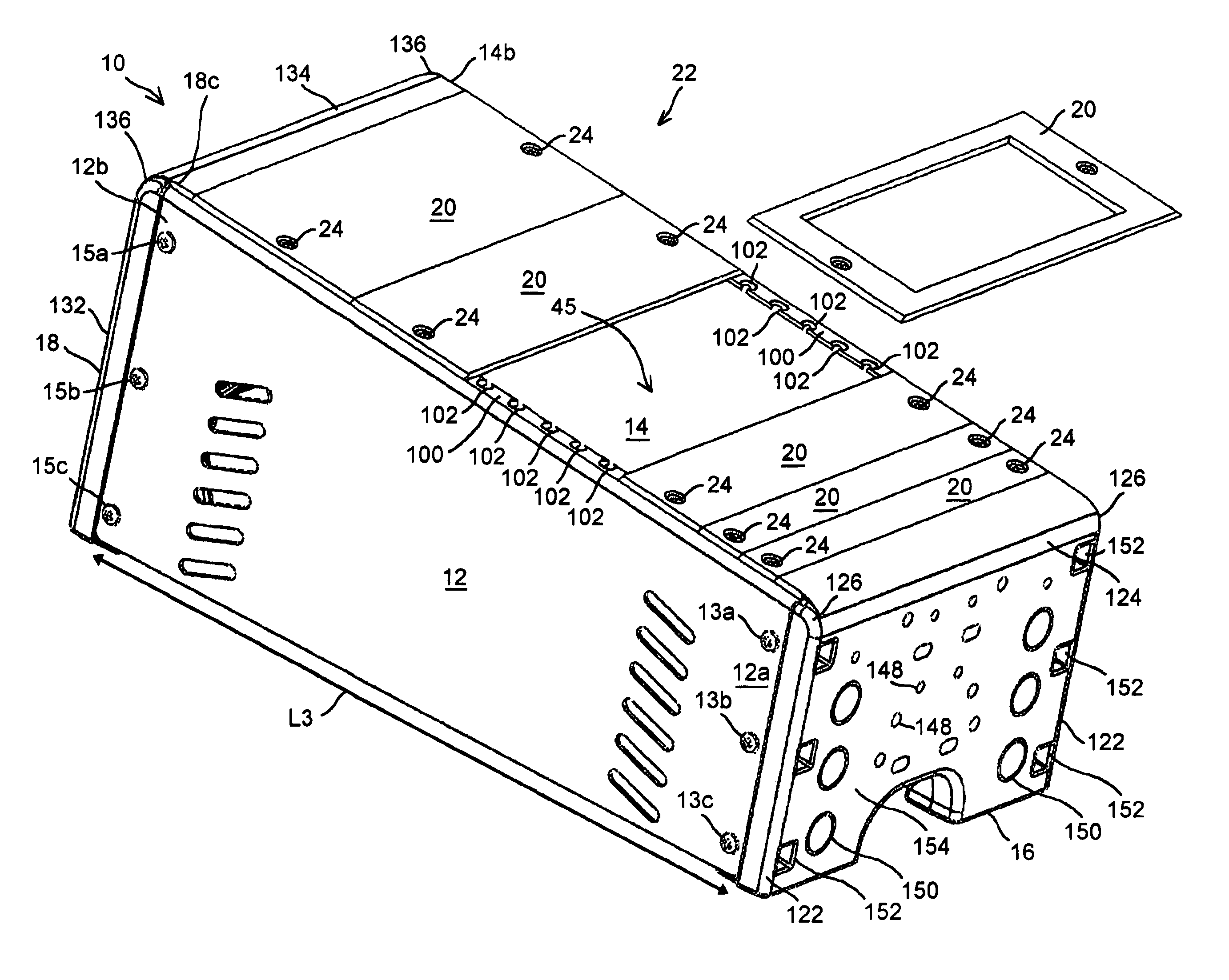 Vehicle console having molded end parts