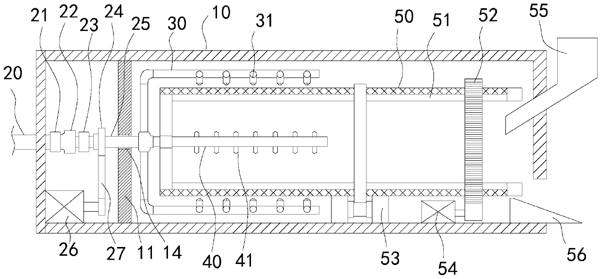 Short-cut yarn material raising type drying device