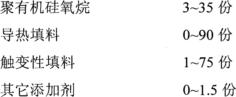 Low-trailing heat conductive silicone grease composition and preparation method thereof