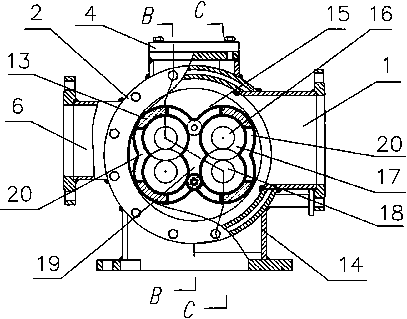 Parallel connection type double-screw-rod pump