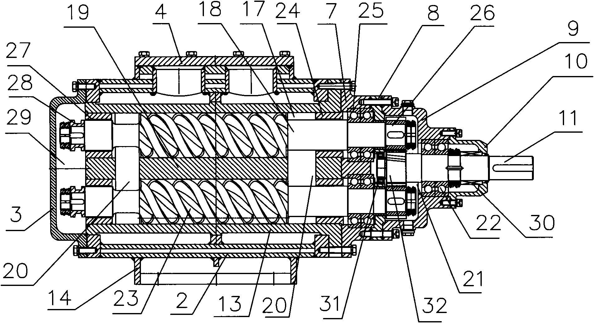 Parallel connection type double-screw-rod pump