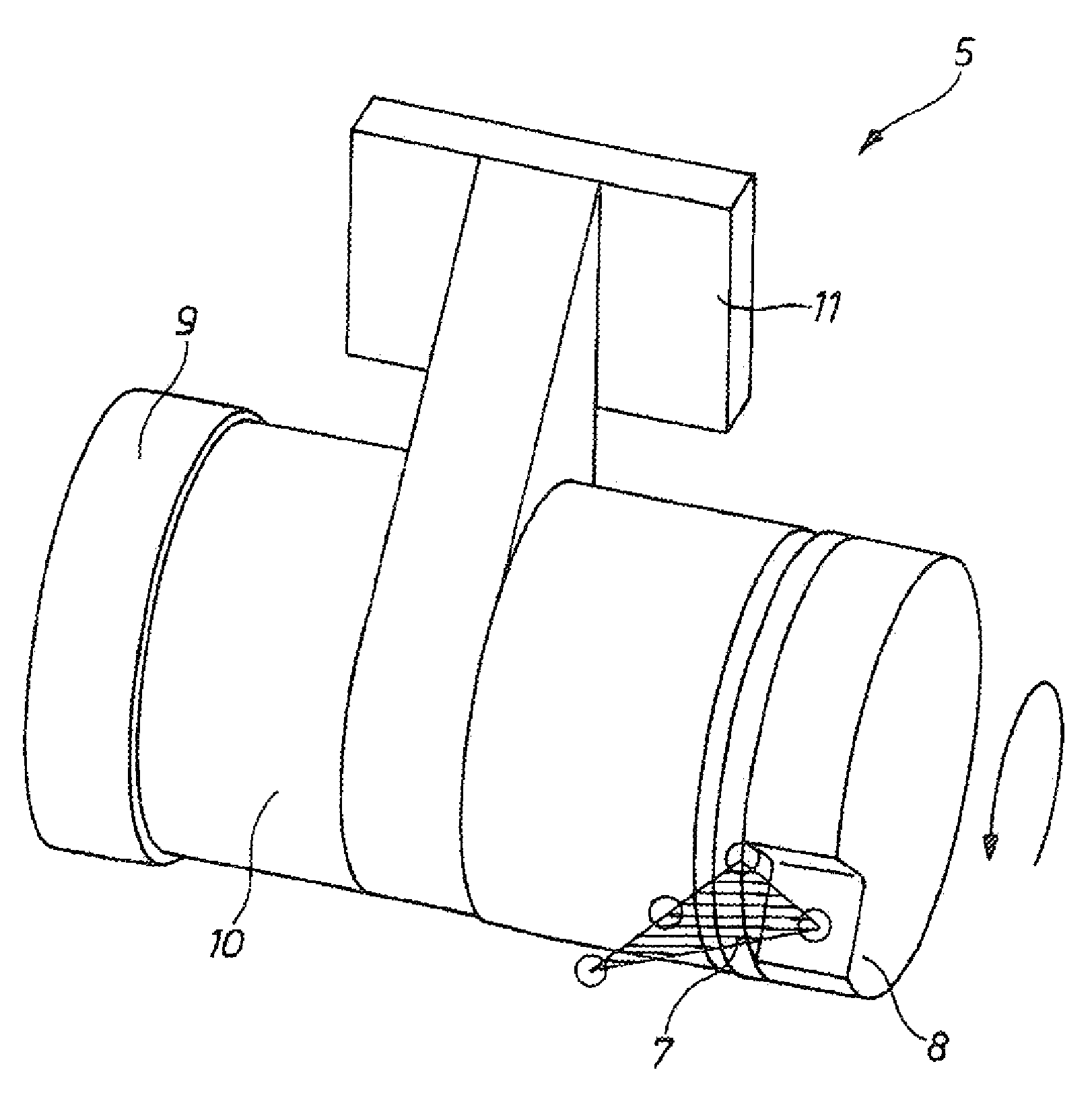 Automated pipe forming press comprising a light source for measuring the internal contour of the pipe