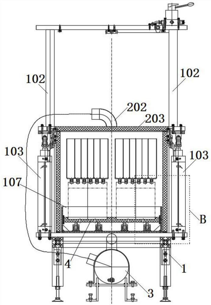 Closed storage battery vacuumizing formation device