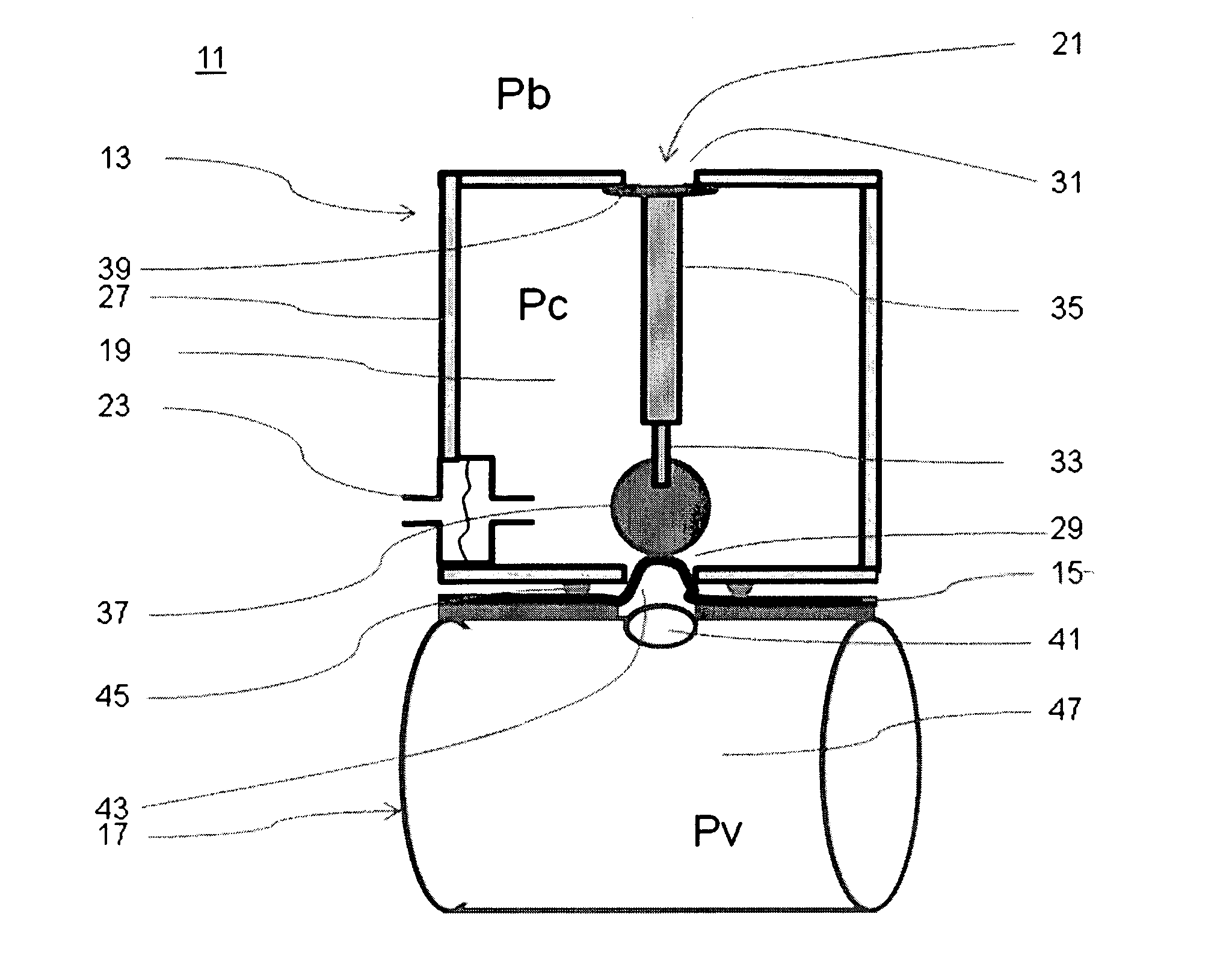 Pressure measuring system, pressure measuring sensor assembly and a method of measuring a pressure