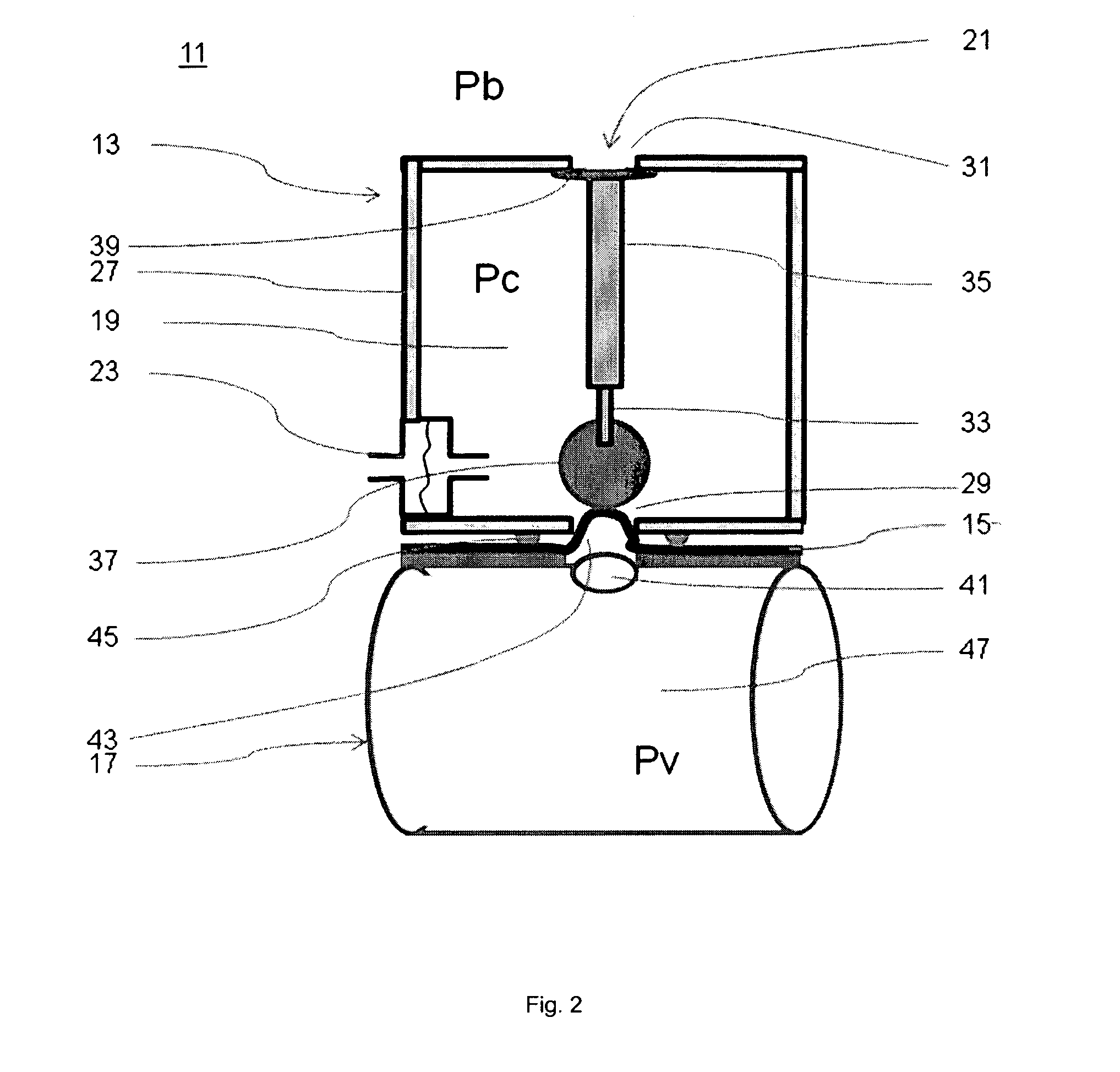 Pressure measuring system, pressure measuring sensor assembly and a method of measuring a pressure