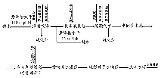 Mercury-polluted water treatment process