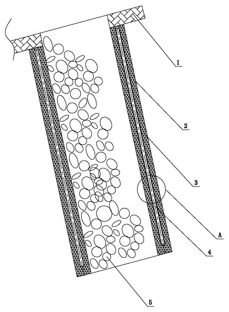 Novel blanking column of hot charging type energy-saving airtight submerged arc furnace and manufacturing method thereof