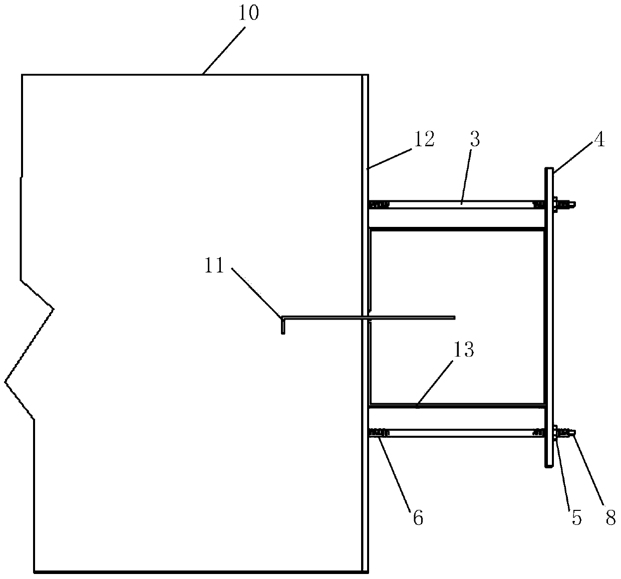 Concrete engineering expansion joint vertical sealing up structure fixing member and application thereof