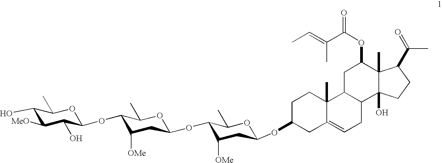 Selective separation or extraction of steroidal glycosides by supercritical fluid extraction using carbon dioxide