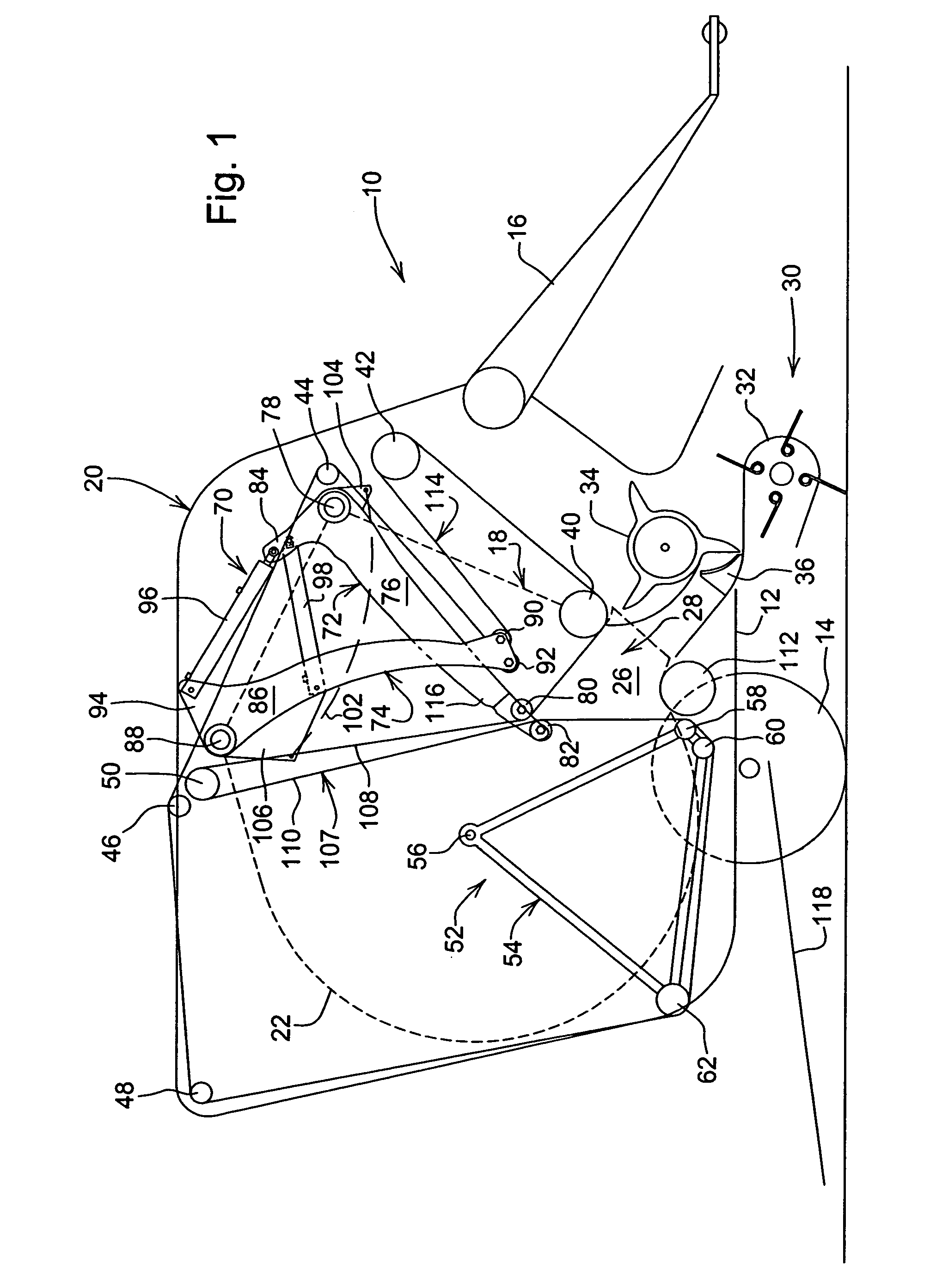 Round baler bale ejecting arrangement