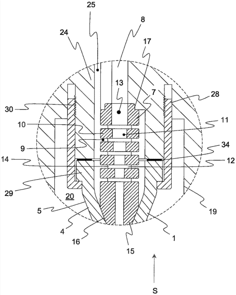 Spin forming element for air-jet spinning machine with insert and associated spinneret