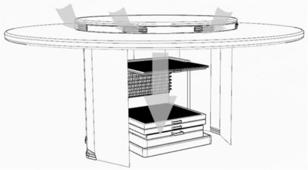 Negative-pressure air-suction dining table